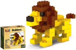 Saffire Play and Create Animal Builders Block Set, Multi Color (58 Pieces)