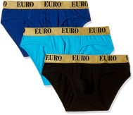 Euro Men's Cotton Brief (Pack of 3) (Colors May Vary)
