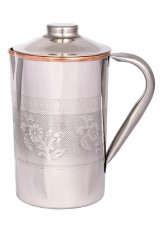 Zafos Stainless Steel Copper Jug Pitcher With Lid  1700 ML Capacity