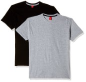 Scott Men's Basic Cotton Round Neck Half Sleeve Solid T-shirts - Pack of 2