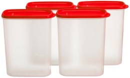 Tupperware New Smart Saver Plastic Container Set, 2.3 Litres, Set of 4, Transparent