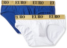 Euro Men's Cotton Brief (Pack of 2) (Colors May Vary)