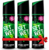Set Wet Spunky Avatar Perfume Body Spray - For Men  (360 g, Pack of 3)