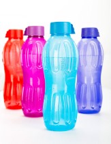 Signoraware Aqua Plastic Water Bottle Set, 1 Litre, Set of 4, Multicolour