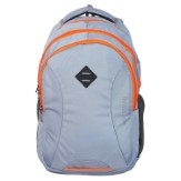 Dussledorf Classic Polyester 25 Liters Grey and Orange Laptop Backpack (CL-1813)