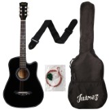 Juarez Acoustic Guitar, 38 Inch Cutaway, 038C With Bag, Strings, Pick And Strap