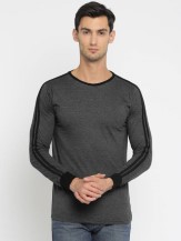 SayItLoud Solid Men's Round Neck Black, Black T-Shirt