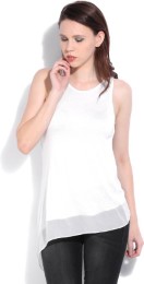Forever New Casual Sleeveless Solid Women's White Top