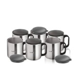 Pigeon Stainless Steel Coffee Cup  with Lid Set of 6
