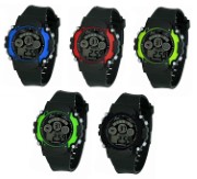 Om Designer Sports Multicolor Digital Watch for Boys & Kids (Pack of 5)(7 light)