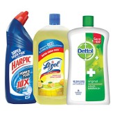 Minimum 25% off on Household Supplies Harpic Lizol Dettol