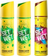 Set Wet Charm Avatar Perfume Spray Deodorant Spray - For Men  (300 ml, Pack of 3)