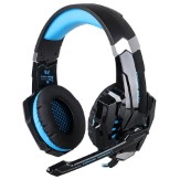 Kotion Each: Over the Ear Headsets with Mic & LED - G9000 Edition for PC/ iPad/ iPhone/ Tablets/ Mobile Phones (Black/Blue)