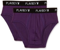 Playboy Men's Solid Cotton Brief (Pack of 2)