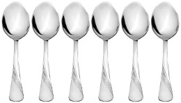 Solimo 6 piece Stainless Steel Table Spoon Set, Waves