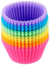 AmazonBasics Silicone Baking Cup Set, 12-Pieces, Multicolor