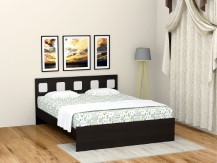 UNiCOS Castle Queen Size Bed (Midnight Oak and Silver)