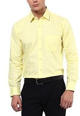The Vanca Men's Yellow Semi formal cotton shirt