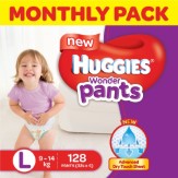Huggies Wonder Pants Diapers Monthly Pack, Large (128 Count)