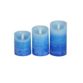 Forzza FO-LD007-c Taurus Flameless Pillar Candle (Pack of 3, Multicolour)