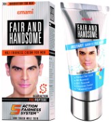 Emami Fair and Handsome Fairness Cream for Men, 60g with Fair and Handsome Instant Fairness Face Wash, 100g