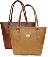 Mammon Women's Handbag (Combo of 2) Beige - (Basic-combo, 40x30x10 CM)
