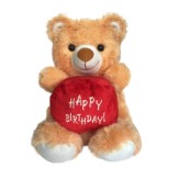 Ultra Happy Birthday Pouch Holding Teddy, Red