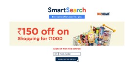 Big Bazaar smart search offer get Discount voucher Rs. 150 off on Rs. 1000
