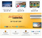 Amazon Summer Carnival 2018 Up to 40% OFF on TV and Large Home Appliances  + 10% sbi card cashback