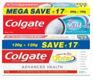 Colgate Toothpaste Variety Pack (Total Advanced Health Saver Pack - 240 g, Colgate Active Salt Saver Pack - 300 g)