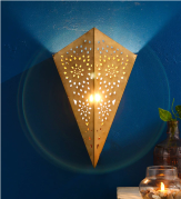 Gold Metal Moroccan Cone Wall Light by Homesake