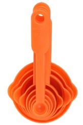 PGS Plastic Measuring Cup Set, 8-Pieces Set Kitchen Tools For Daily Use, Orange (ABS Material)