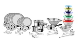 Classic Essentials Stainless Steel Dinnerware Set, 52-Pieces, Silver