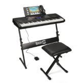 RockJam RJ761 61 Keys Electronic Interactive Teaching Piano Keyboard with Stand, Stool, Sustain pedal & Headphones