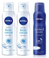 Nivea Fresh Natural Deodrant, 3x150ml with Protect and Care Deodrant, 150ml (Buy2 get 1 Free)