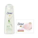 Dove Daily Shine Shampoo, 340ml with Pink Rosa Beauty Bathing Bar, 100g (Pack of 3)