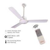 Lifelong BLDC High Speed Ceiling Fan, 1200 mm, White (Energy Saving BLDC Motor with Remote Control)