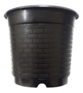 Unique Plastic Nursery Pot Set (4 inch, Black, 3-Pieces)