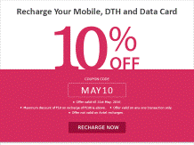 Get 10% Off on Mobile Recharge, DTH, Bill Payments  with JustRechargeIt