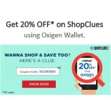 Shopclues Oxigen Wallet Offer 20% off on Rs. 1500
