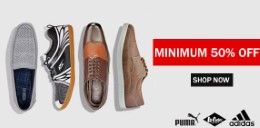 Minimum 50% off on Men's Shoes