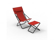 Forzza Malibu Folding Outdoor Recliner Sun Chair (Red)