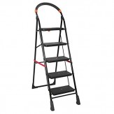 PAffy Milano5-MF High Tensile Steel 5-Steps Folding Ladder (Black)