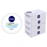 Nivea Soft Light Moisturising Cream, 300ml & Nivea Creme Soft Creme Soap, 125g (Pack of 4)