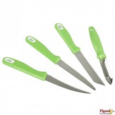 Pigeon Stainless Steel Kitchen Knife Set, 4-Pieces, Green