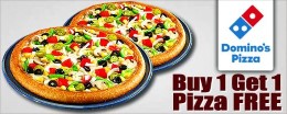 (North India )Dominos Pizza Buy 1 Get 1 Free + 20% Cashback