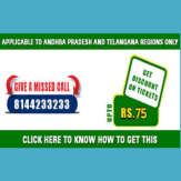 TicketNew Discount on Tickets only for Andhra Pradesh & Telangana Regions on Giving Misses Calls