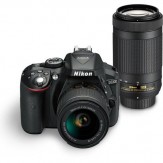Nikon D5300 24.2MP Digital SLR Camera(Black) with AF-P 18-55 and AF-P DX NIKKOR 70-300mm f/4.5-6.3G VR Kit, Free Camera Bag and 16GB Memory Card
