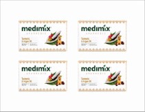 Medimix Oil Bathing Soap, Turmeric and Argan, 125g ( Pk of 4 )
