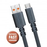 Amkette Micro USB Extra Tough Cable with Upto 3.0A Fast Charging, 1.5m Long (Space Grey)